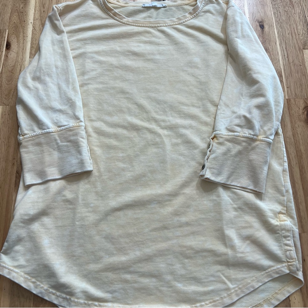 Jane + Delancey Light Yellow Tunic Long Sleeve Top Size M
